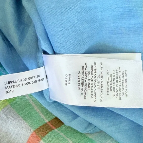 Lauren Ralph Lauren Plaid Off Shoulder Dress Multicolor Madras Plaid Dress 10 - Picture 14 of 16